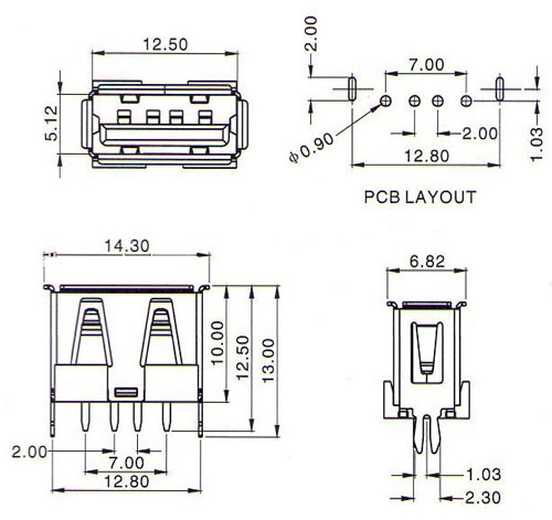  USB 2.0 4pin 