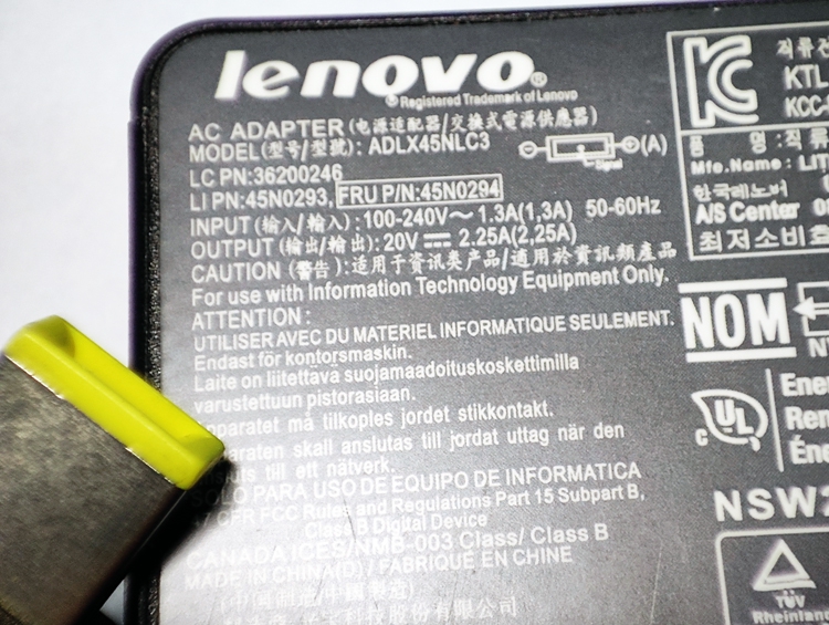   ADLX45NLC3A 20V 2.25A 45W SQUARE pin  Lenovo V110-14AST V110-15AST V330-14ISK orig