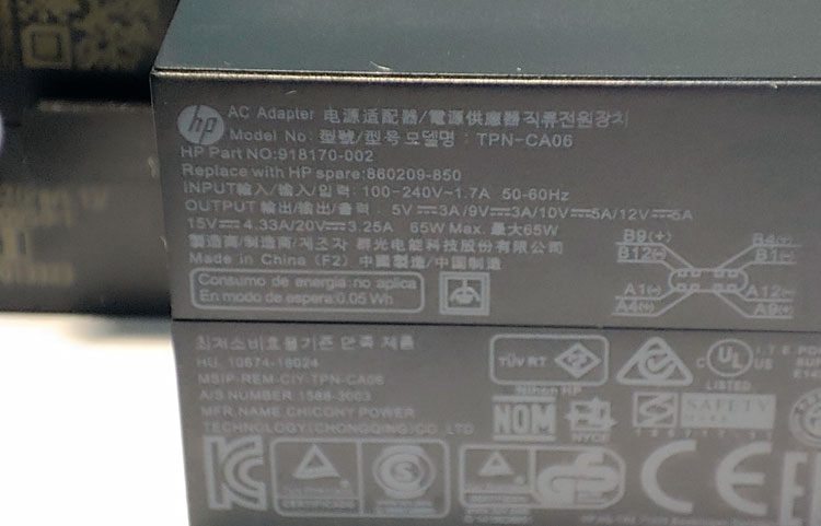   HP TPN-CA06 15V 4.33A 65W Type-C  EliteBook 830 G8 835 G7 840 G7 840 G8
