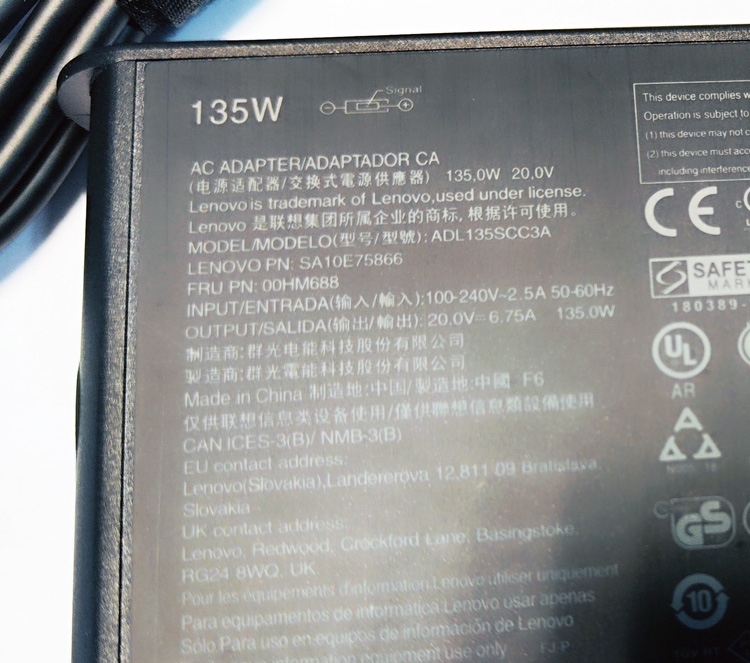   lenovo ADL135NDC3A 20V 6.75A 135W   IdeaPad L340-17IRH L340-15IRH 5-15ARH05