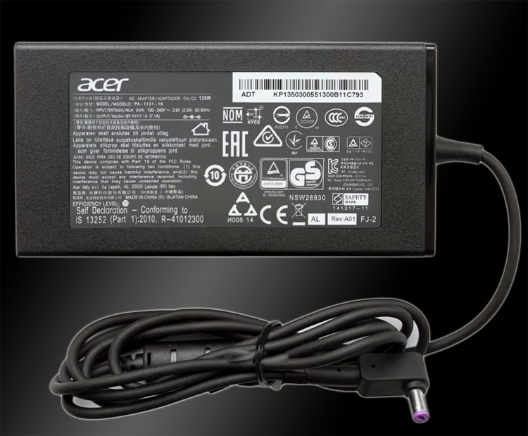 Блок питания ноутбука Acer A715-74G AN515-54 PA3290-2ACA 19V 7.1A 135W