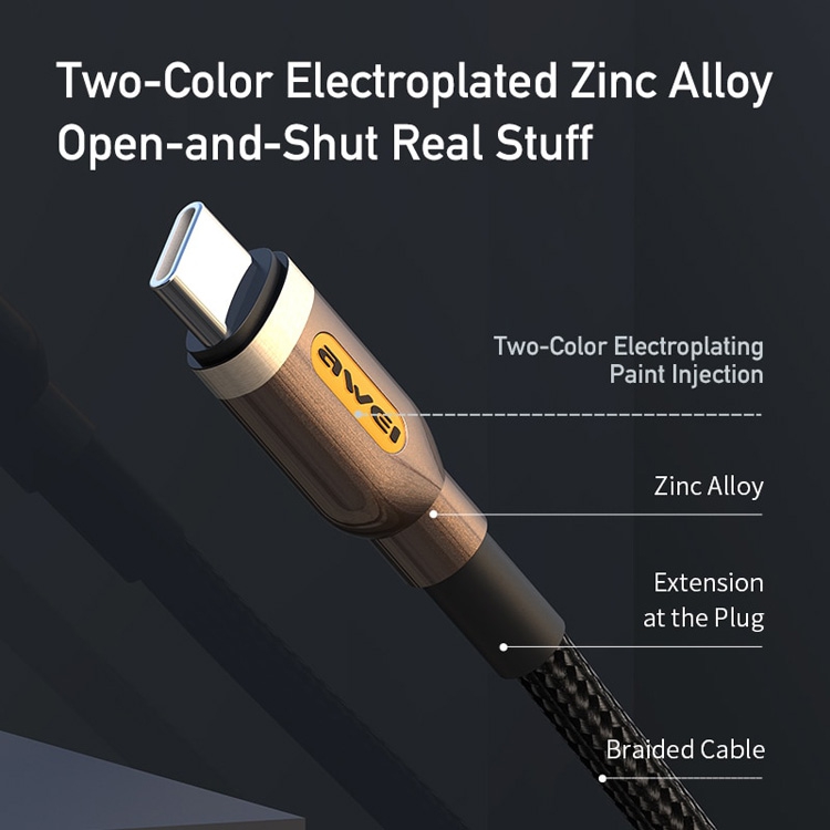  PD60W Type-C  Type-C    Awei CL-125T Fast charging 60 