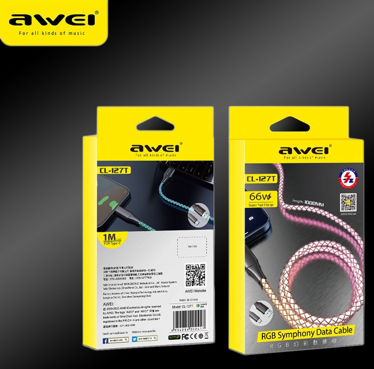  PD66W   USB  Type-C   Awei CL-127T super fast charge