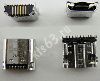 Разъем Micro USB B мама 11pin