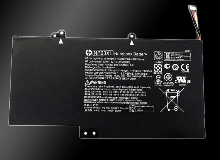 Аккумулятор NP03XL для ноутбука HP Envy x360 15-u 13-a 13-b 11,4 V 43Wh orig