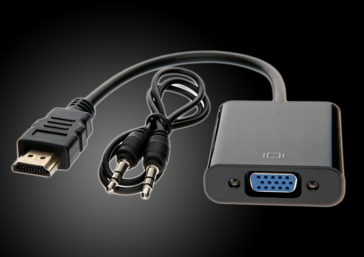 Переходник для монитора с передачей звука HDMI to VGA
